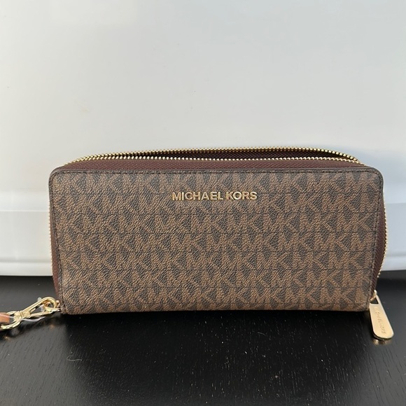 Michael Kors Jet set large travel continental wallet brown - acorn - Picture 2 of 6